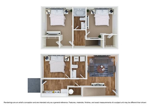 Floor plan for 3 beds, 1.5 baths, 1050 sqft